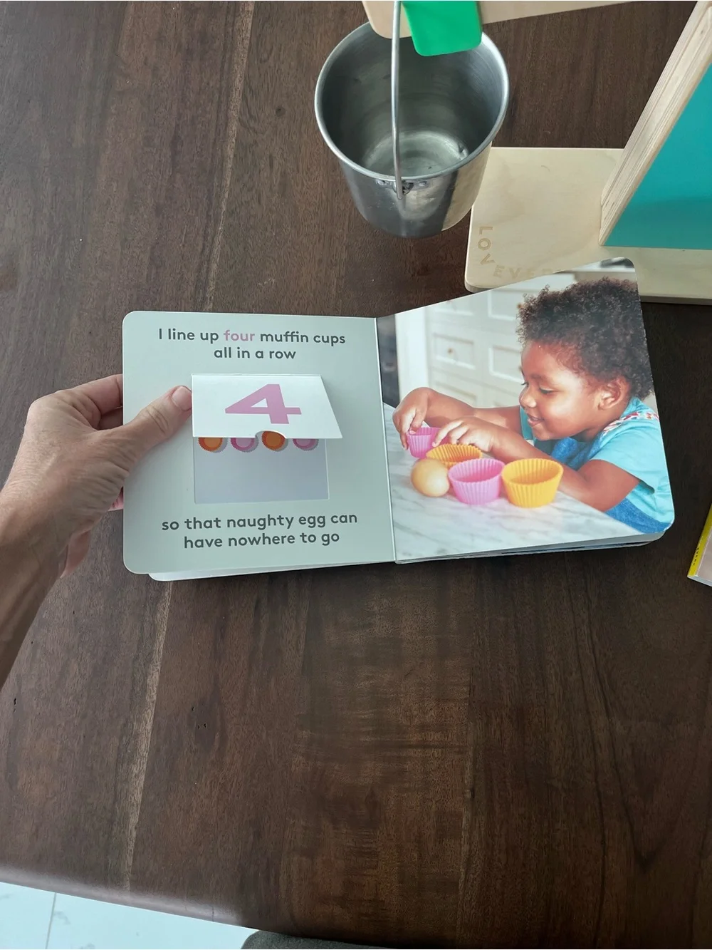 Lovevery wooden scale and 2 lovevery lift flap books like new